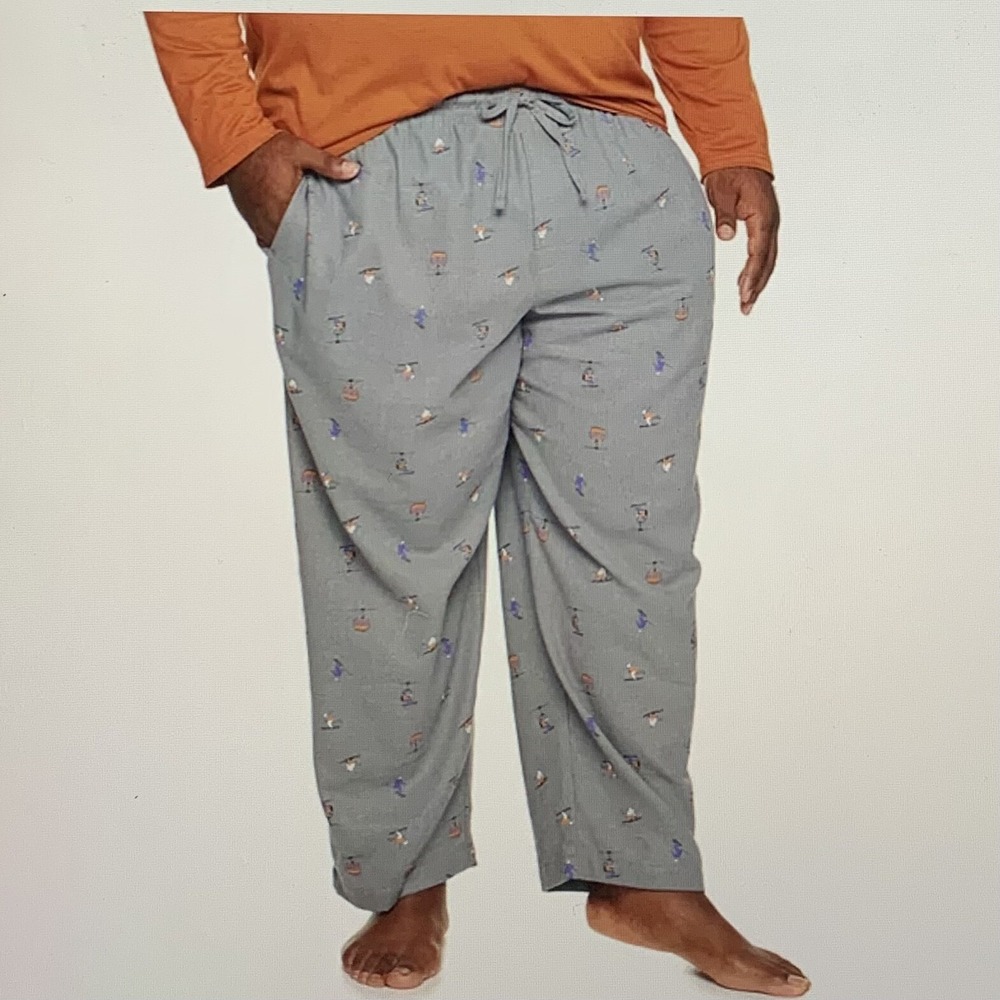 Sonoma Big Mens The Flannel Sleep Pant 1XB New with Tags Heather Skiing Soft